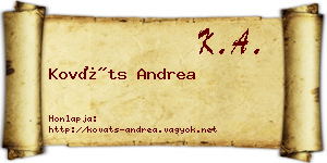 Kováts Andrea névjegykártya