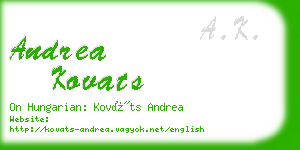andrea kovats business card